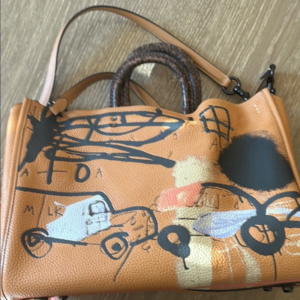 Designer Brown Graphic Tote Bag - Picture 1 of 1